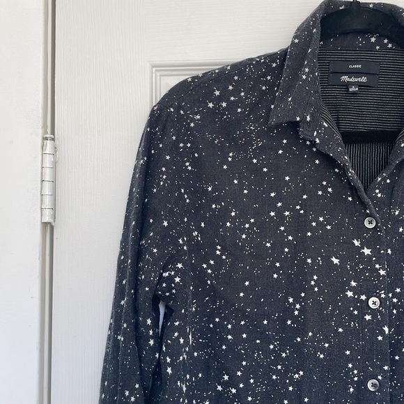 MADEWELL spooky 🖤🦇🕸️🕷️stars button up - Picture 2 of 5